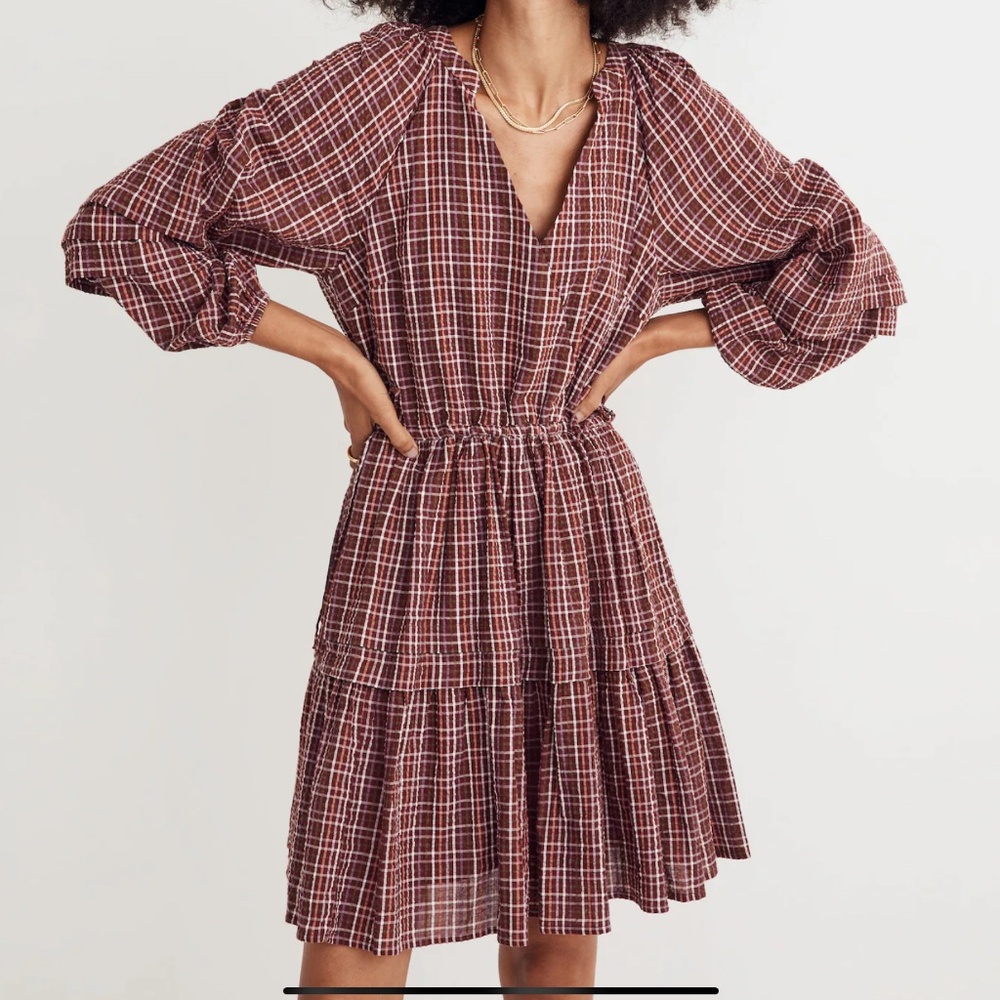 NWT Madewell Size Small Seersucker Wrap Mini Dress